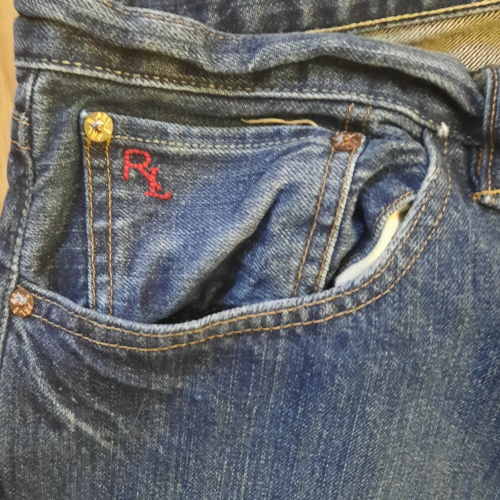 Polo Ralph Lauren 867 Jeans Men's Size 34X30 Denim Blue Classic Fit Leather Tag - Picture 2 of 10